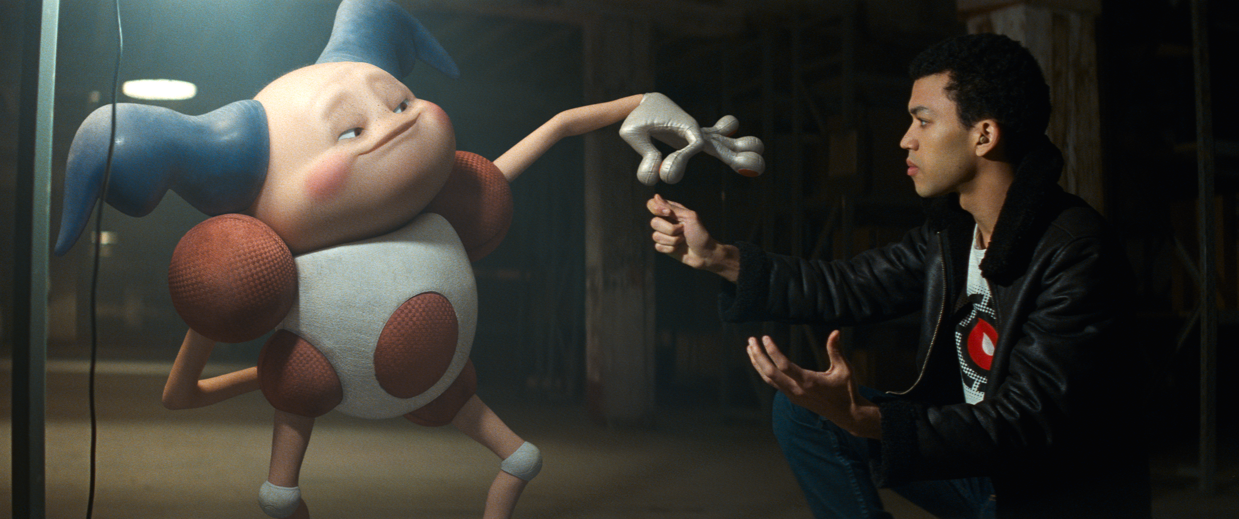 Tim and Mr. Mime engage in some stagecraft.